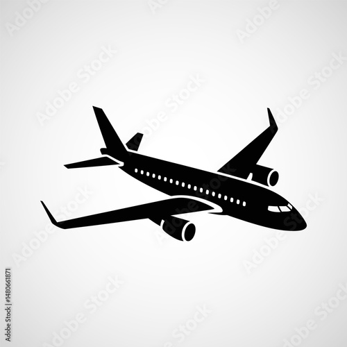 Modern airplane aviation icon desidn, Flight transport symbol. Travel illustration