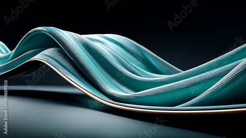 Wallpaper Mural Abstract blue waves design with light motion on a dynamic futuristic backdrop Wavelike bands against dark background. Torontodigital.ca