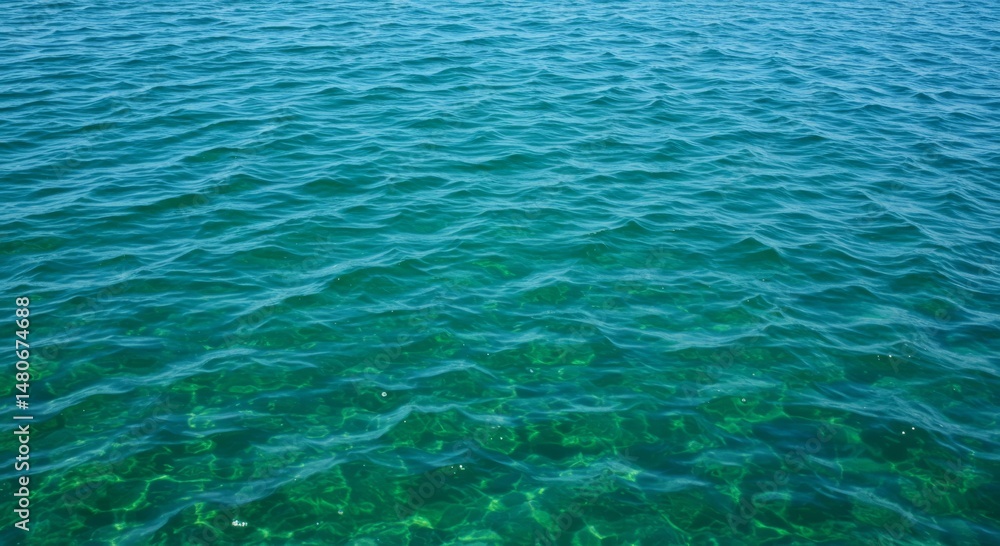 Fototapeta premium Clear Blue Green Water Surface Texture