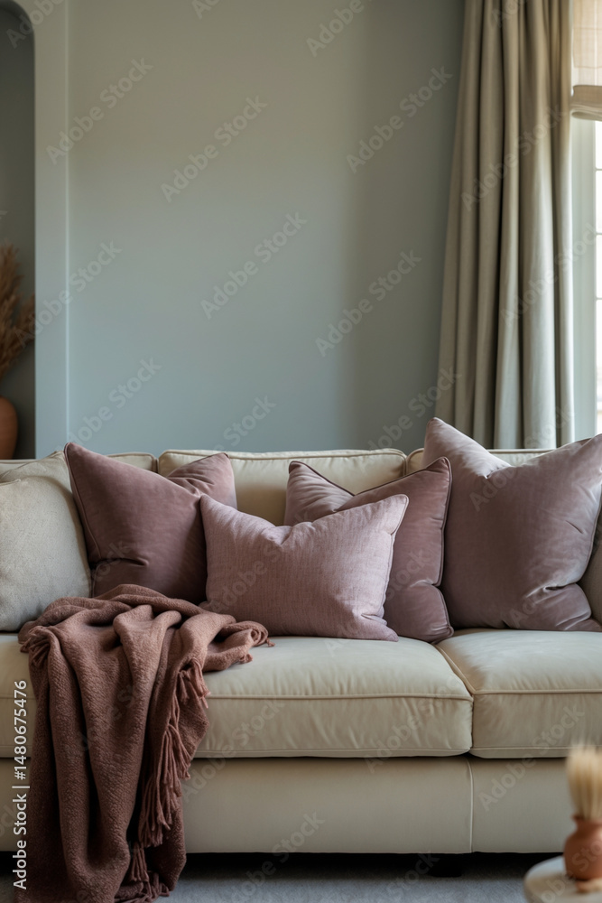 Fototapeta premium A serene and inviting living room exudes