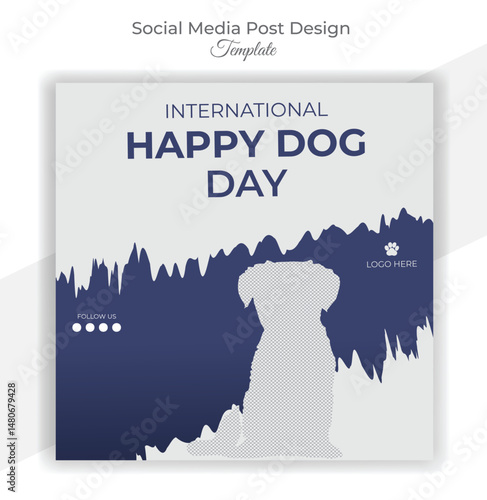 Celebrate happy national dog day post design template
