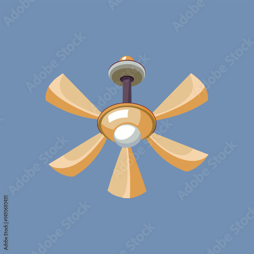 ceiling fan animated style design on isolated