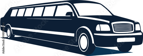 Black Limousine Silhouette for Transportation Services