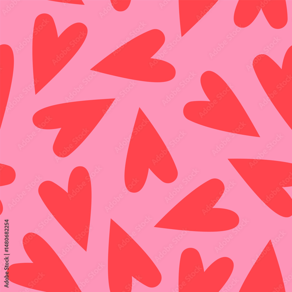 Heart shape seamless pattern. Retro style vector hand drawn illustration. Romantic backgrpund. Heart shape seamless pattern. Retro style vector hand drawn illustration. Romantic backgrpund.