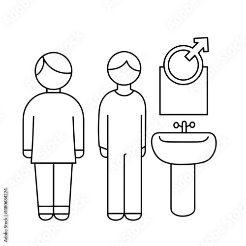Gender Symbols and Characters in Public Restroom Context  