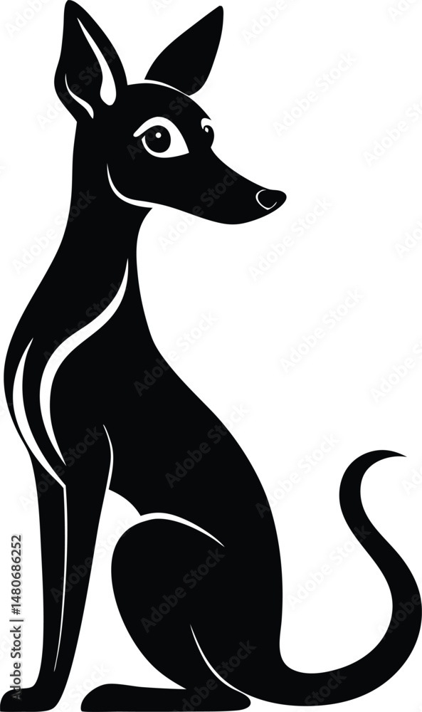 Obraz premium Elegant Black Greyhound Silhouette