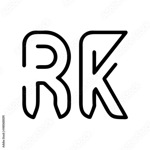 Minimalist RK Initial Logo Design Vector