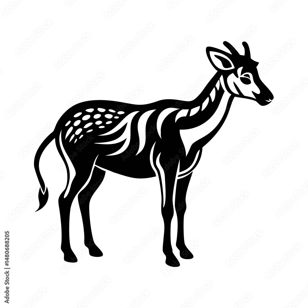 Fototapeta premium Elegant Black and White Deer Vector Illustration