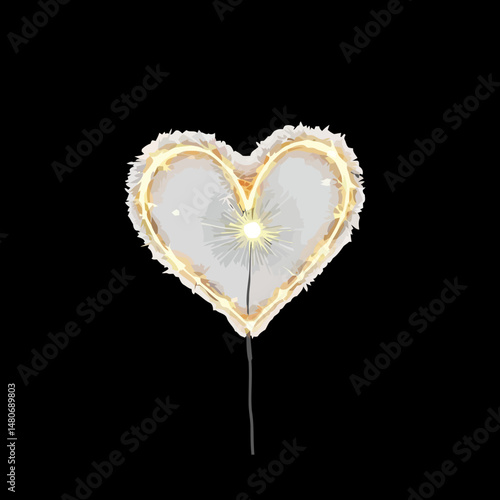 Heart-Shaped Dandelion Light: A whimsical heart-shaped light features a delicate dandelion inside, illuminated by warm LED lights, creating a romantic and enchanting ambiance. 