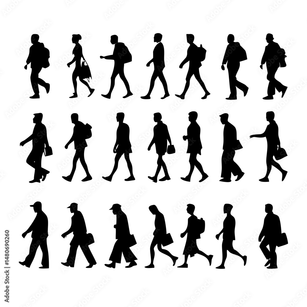 Fototapeta premium 25 People: A Dynamic Set of Diverse Figures