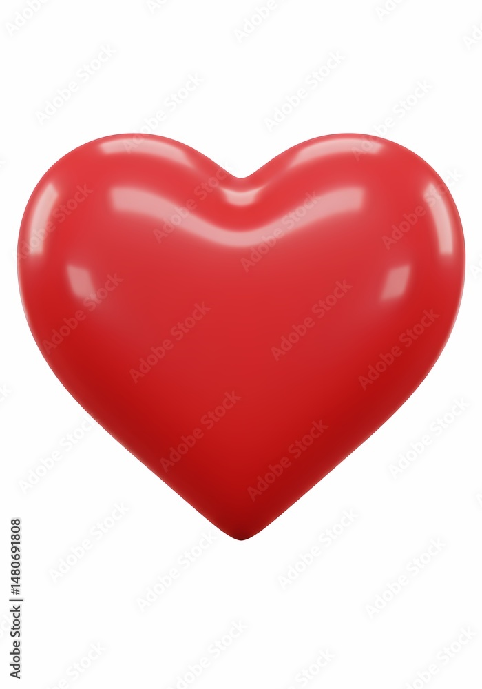 Red Heart Symbol on White Background for Valentine's Day Red Heart Symbol on White Background for Valentine's Day