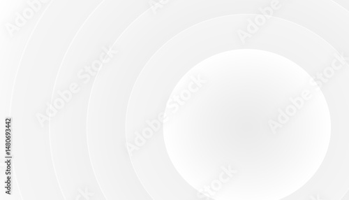 Overlapping grey and white circle lines. Abstract background. Vector line illustration. Simple, minimal and modern geometric architecture. Art & Illustration