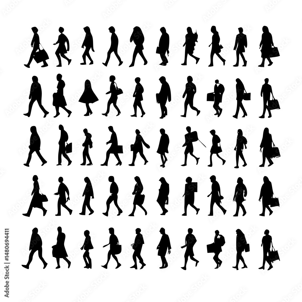 Fototapeta premium 25 People: A Dynamic Set of Diverse Figures