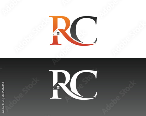 RC letter real estate vector template logo modern design for property company construction business architecture realty housing branding