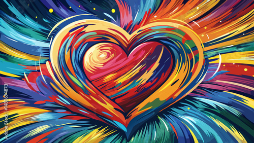 The blend of dynamic brushstrokes and textured backgrounds symbolizes the heart of artistic expression — where every line tells a story, and every color invites the viewer into a world of limitless cr