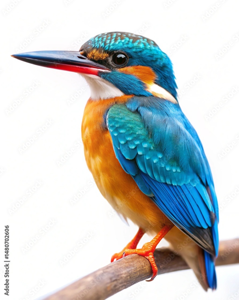 Fototapeta premium blyth-s kingfisher isolated on white background