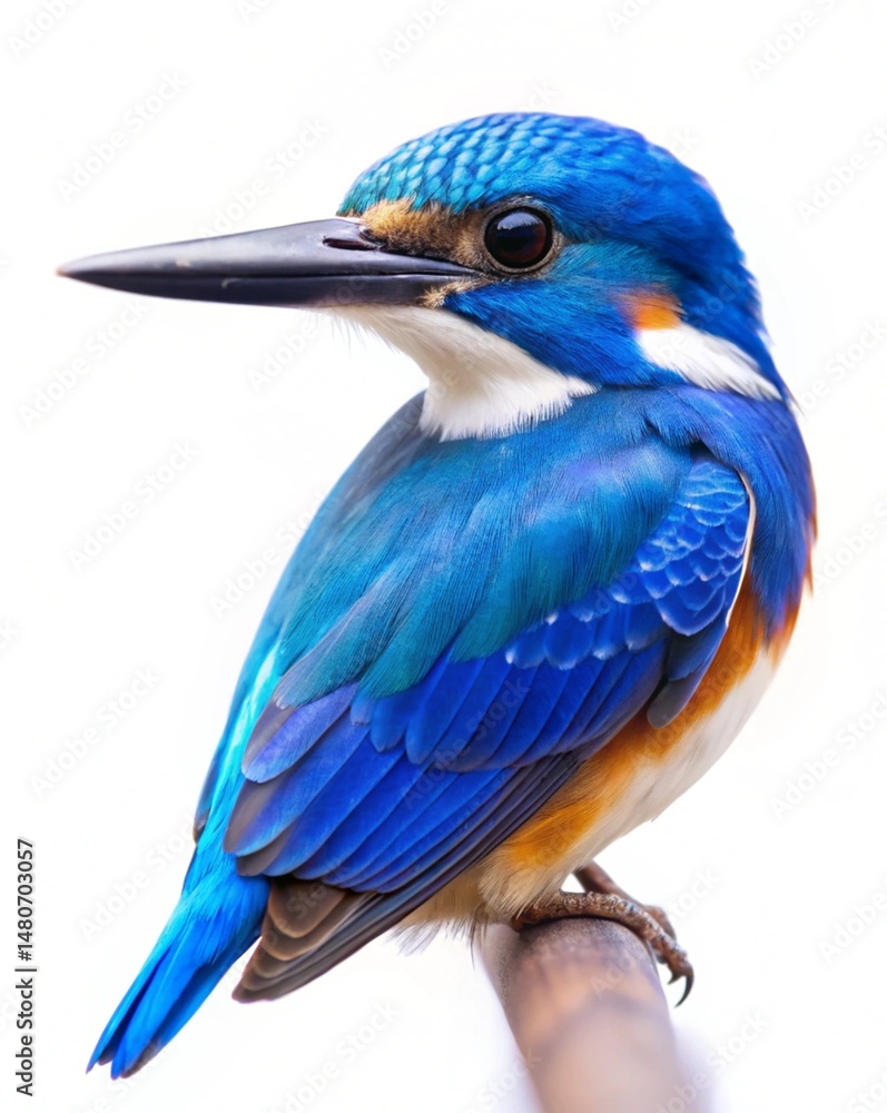 Fototapeta premium cerulean kingfisher isolated on white background