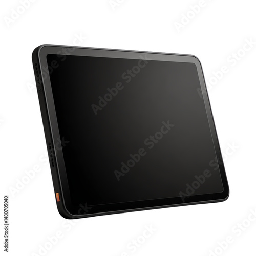 Sleek black tablet device showcasing modern digital technology. isolated on a white background.