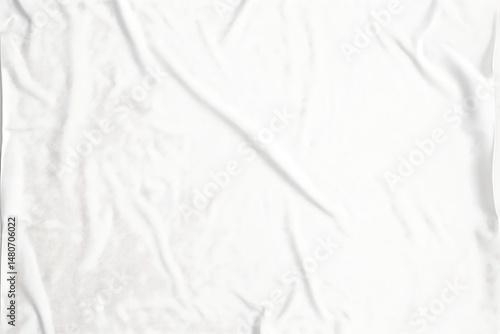 Wrinkled White Fabric Texture Background for Design Projects
