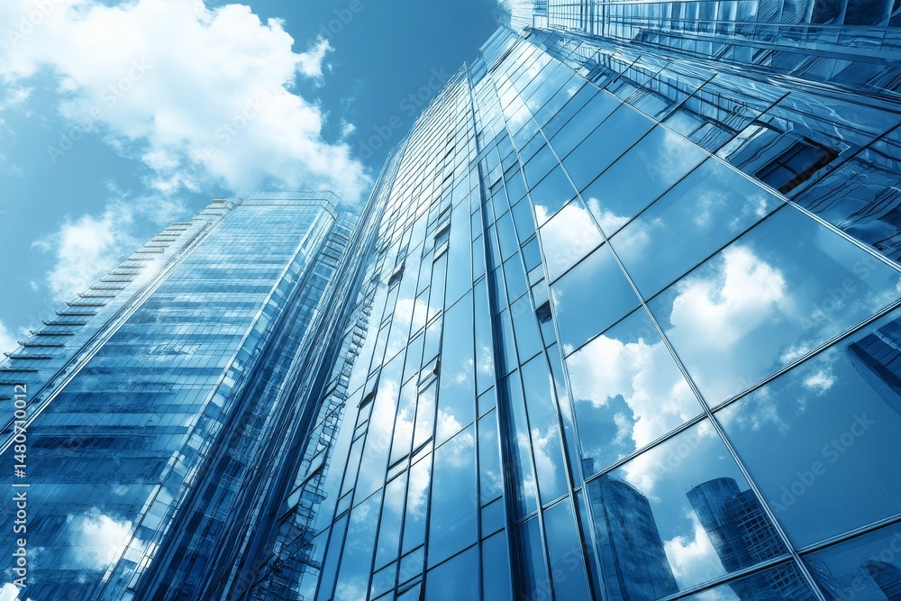 Modern Architecture, Skyscraper Silhouettes and reflections Modern Architecture, Skyscraper Silhouettes and reflections