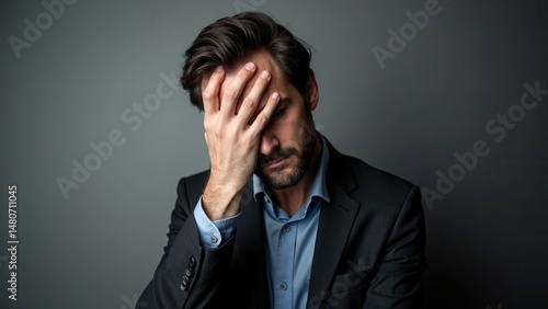 Depressed businessman lost his business. Destroyed businessman. Concept of business loss, bankruptcy and crisis..