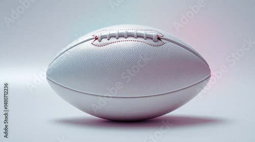 american football white ball on a white background use for Sports Equipment Branding, Blog, Marketing, Mockup, Poster or Banner