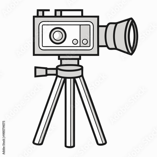 digital camera on tripod