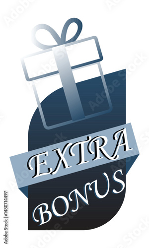 Dynamic Label With Gift Icon And Text Extra Bonus.eps