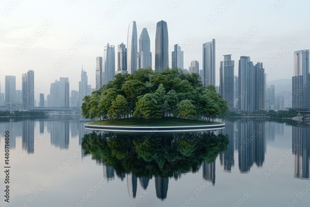 Obraz premium A futuristic smart city skyline symbolizing economic growth