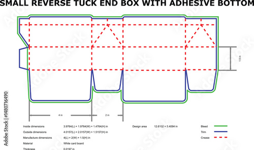 Small Reverse Tuck End Box Packaging Design with Adhesive Bottom