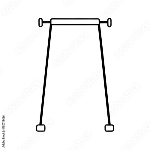 Pull Up Bar Fitness Line Art Vector Illustration