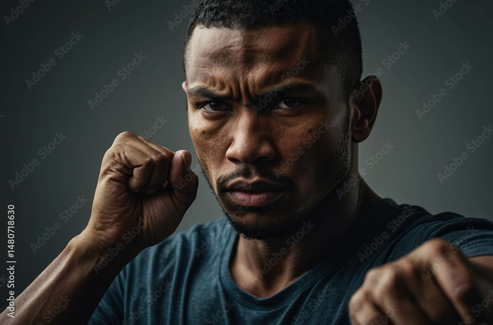 Powerful Male Fighter in Action: Boxing and Martial Arts Training for Ultimate Strength and Confidence Powerful Male Fighter in Action: Boxing and Martial Arts Training for Ultimate Strength and Confidence