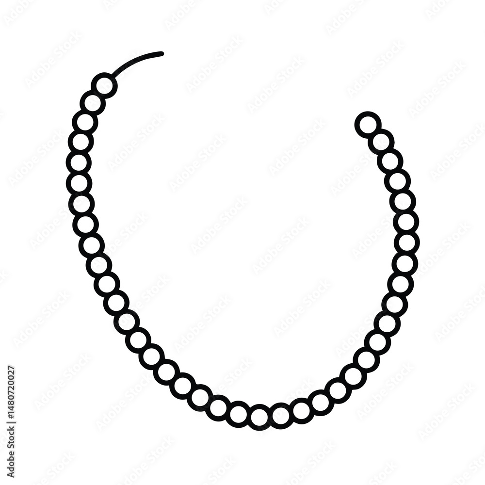 Obraz premium bead strand illustration line art vector