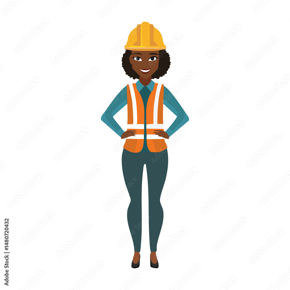 Confident worker in safety gear Confident worker in safety gear
