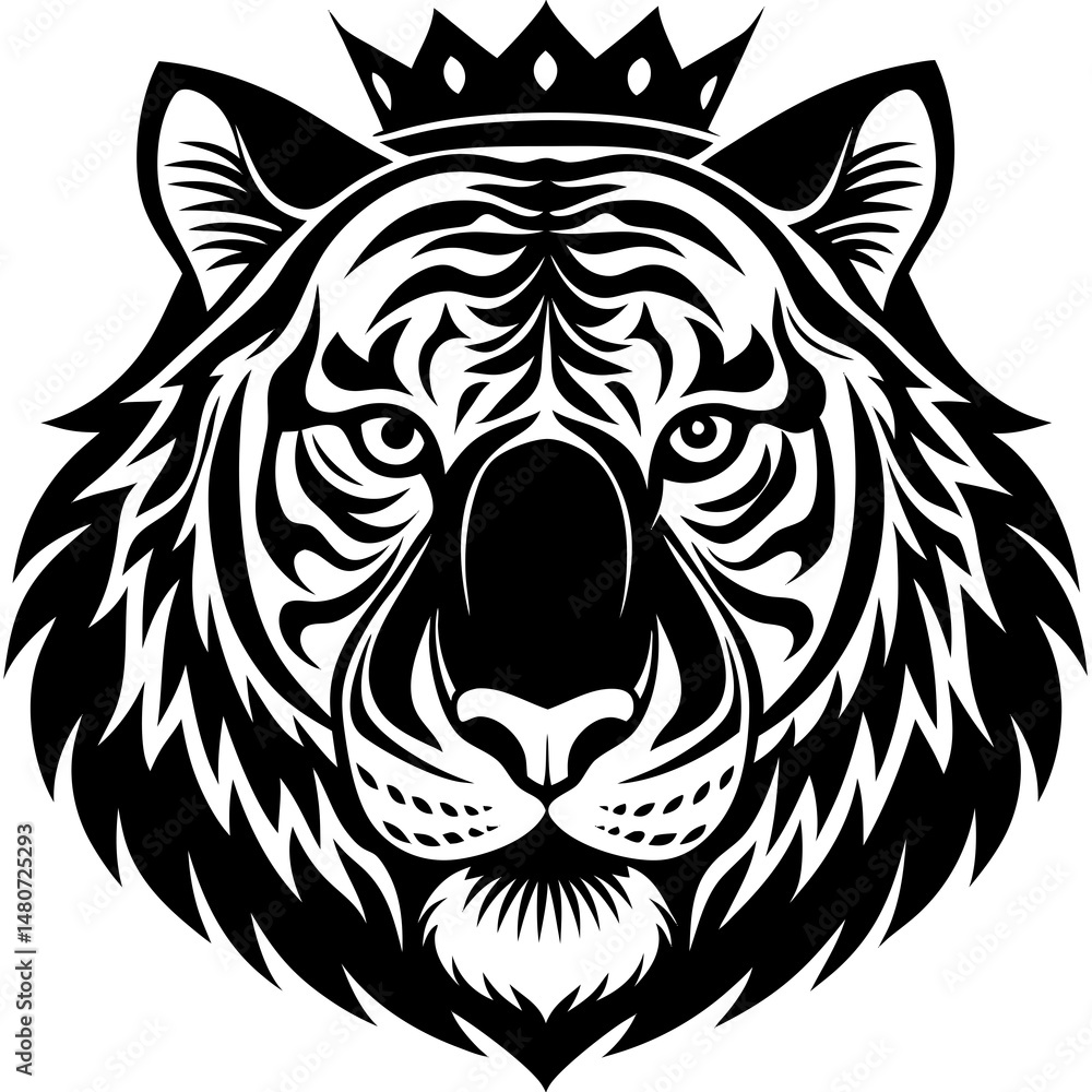 tiger head tattoo Vector icon illustration silhouette Graphics design image white background
tiger head tattoo Vector icon illustration silhouette Graphics design image white background