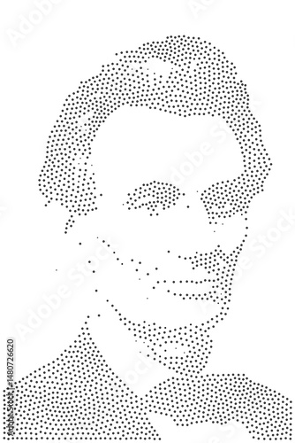 Stipple Abraham Lincoln SVG – Dot Art Vector Portrait of Historic US President for Stylish Educational and Vintage Projects