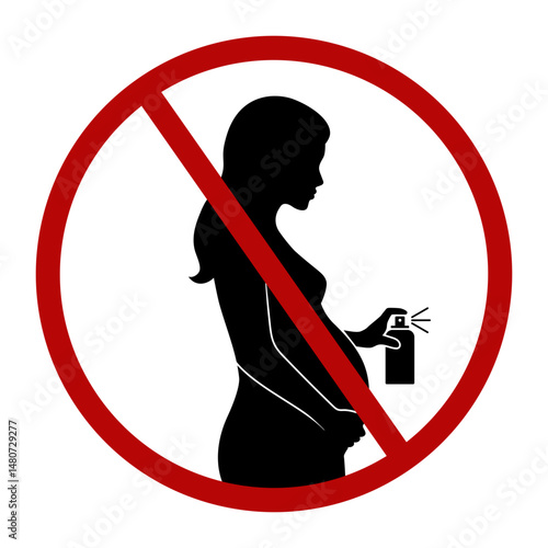 Toxic chemicals prohibited for pregnant woman. Pictogram