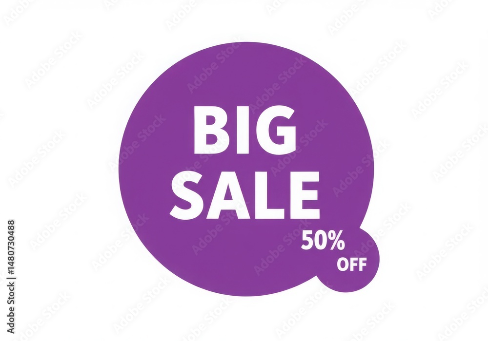 Promotional big sale badge with fifty percent discount Promotional big sale badge with fifty percent discount