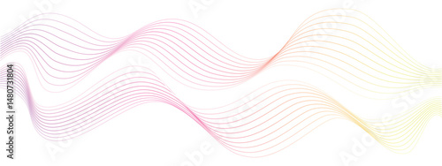 Abstract gradient colorful wave line element. Vector wave with blend lines . Dynamic sound wave. Digital frequency track equaliser