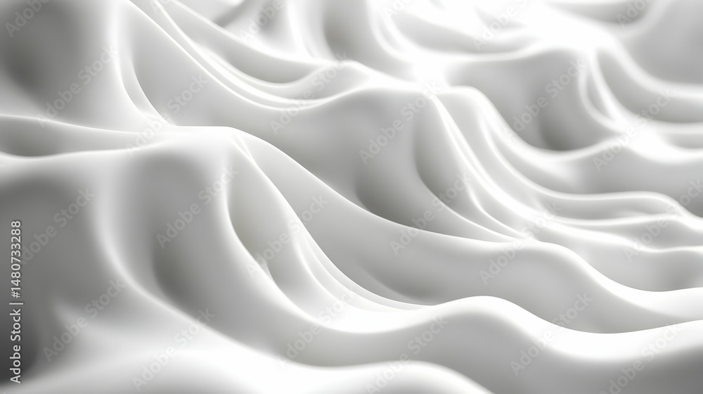 Obraz premium Abstract White Fabric Texture with Smooth Waves