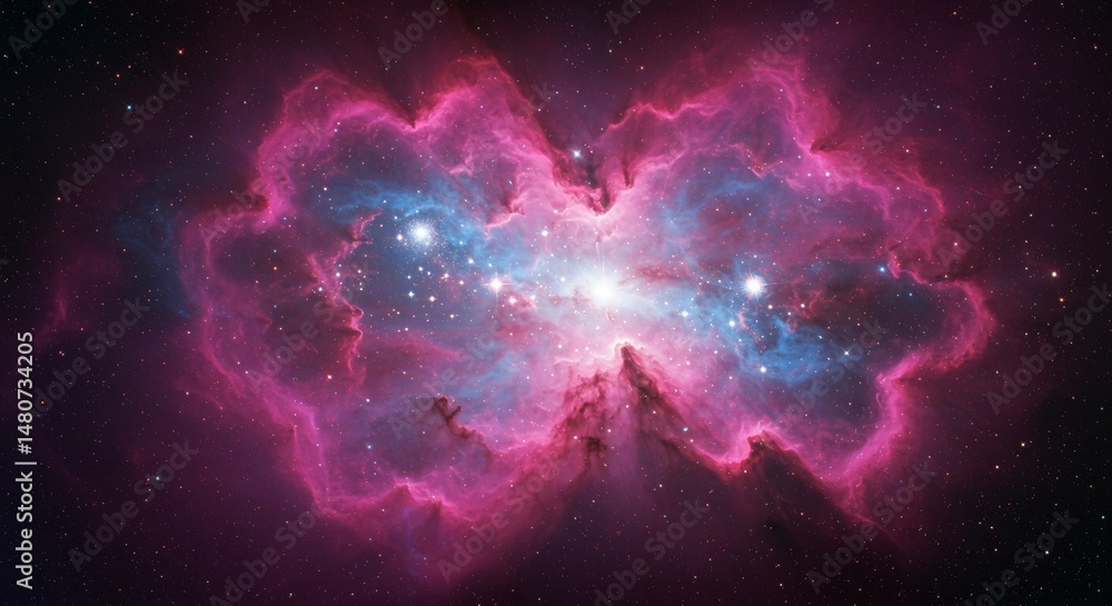 Stunning cosmic background with vibrant pink and blue nebula Stunning cosmic background with vibrant pink and blue nebula