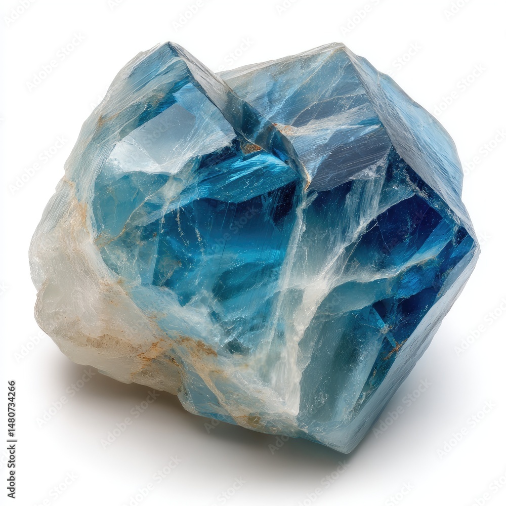 Obraz premium Blue-toned crystal, multifaceted, unique shape