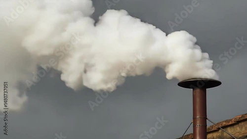 White smoke rises from the chapel chimney, indicating the successful election of a new pope during the papal conclave.
