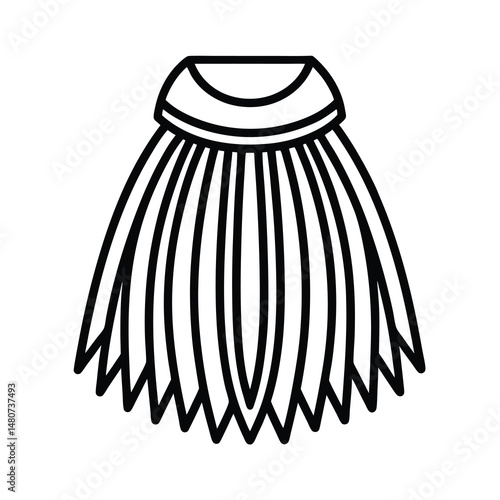 fringed trim sketch line art vector badminton racket isolated on white