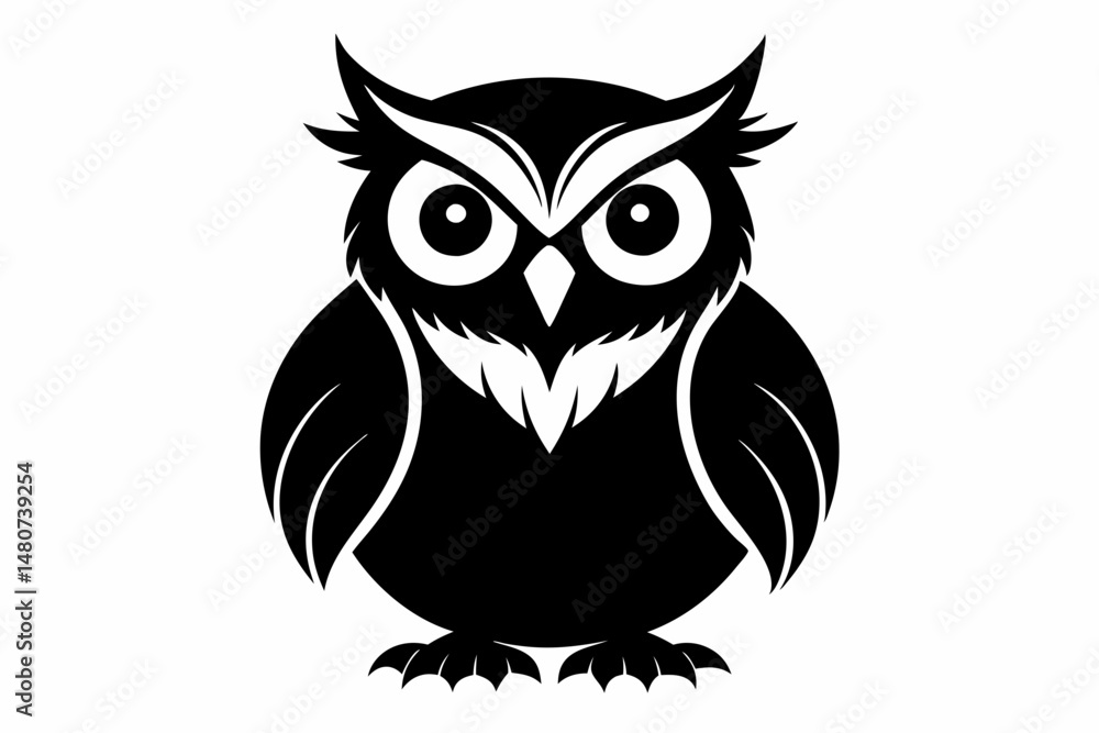 owl silhouette line art vector illustration with a white background owl silhouette line art vector illustration with a white background
