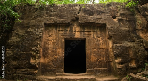 Ancient stone structure entrance photo
