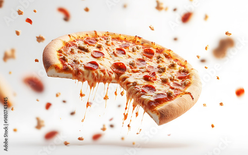 Tasty pepperoni pizza