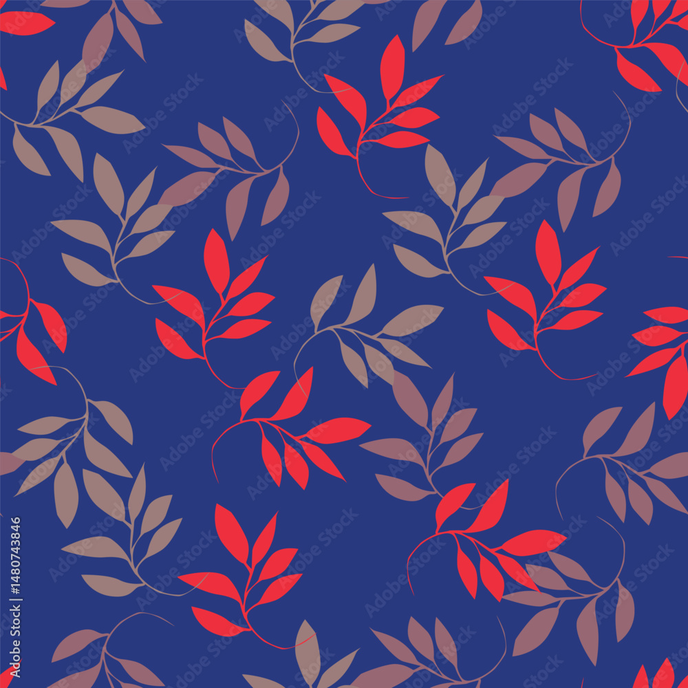 Elegant trendy vector ditsy floral seamless pattern design of beautiful abstract flowers and leaves. Foliage repeat texture background. Suitable for wallpaper, surface printing and textile Elegant trendy vector ditsy floral seamless pattern design of beautiful abstract flowers and leaves. Foliage repeat texture background. Suitable for wallpaper, surface printing and textile