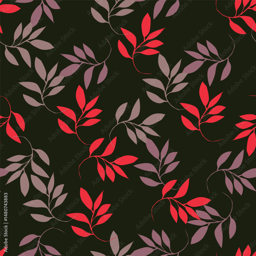 Elegant trendy vector ditsy floral seamless pattern design of beautiful abstract flowers and leaves. Foliage repeat texture background. Suitable for wallpaper, surface printing and textile Elegant trendy vector ditsy floral seamless pattern design of beautiful abstract flowers and leaves. Foliage repeat texture background. Suitable for wallpaper, surface printing and textile