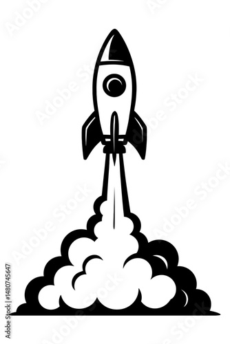 Liftoff: A Powerful Illustration Of A Rocket Launching Skyward, Symbolizing Progress, Ambition, Space Exploration, Or New Beginnings